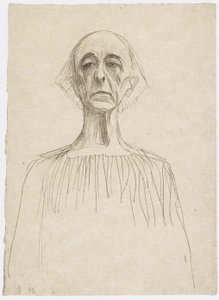 Borstbeeld van een man van voren door Gustav Klimt